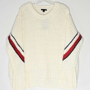 Tommy Hilfiger Wool Alpaca Blend Chunky Knit Sweater White XL New with Tags